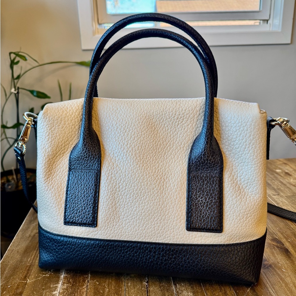 Kate Spade Brand Crossbody Black Beige Leather Tassel Designer Bag - Picture 10 of 15